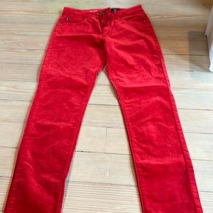 Red velvet AG Farrah high rise pant